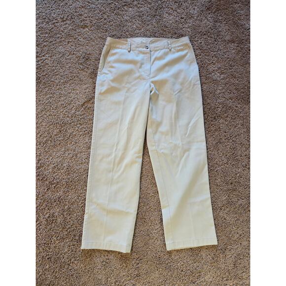 LL Bean Bayside favorite fit twill khaki chino pants straight 12 - Picture 2 of 9